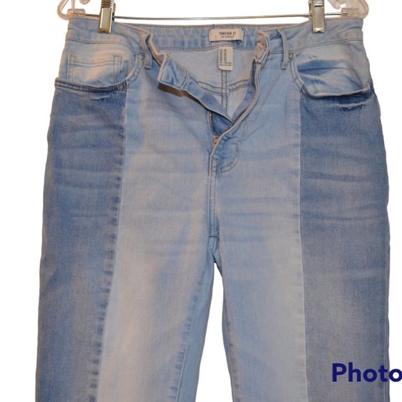 Forever 21 LosAngeles Stretch Two Blues Women Junior Jeans 30/37 - Picture 5 of 10